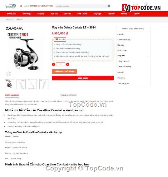 web bán dụng cụ câu cá,web cần câu cá,phụ kiện câu cá,đồ chơi câu cá,câu cá,Sharecode website chuyên bán phụ kiện đồ chơi câu